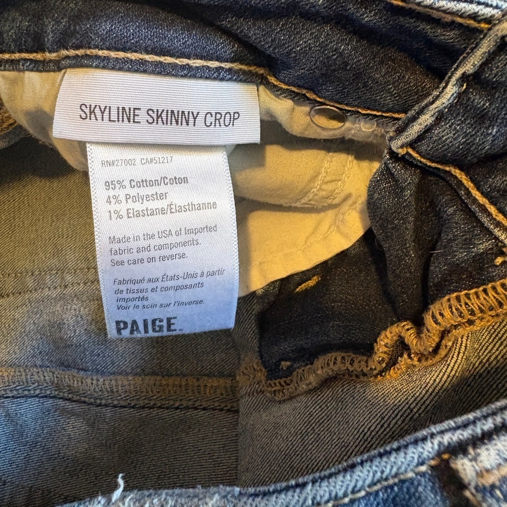 PAIGE Skyline Skinny Crop Jeans Size 26 - Picture 7 of 14